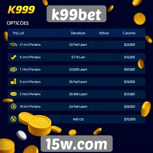 Opções de pagamento disponíveis no k99bet